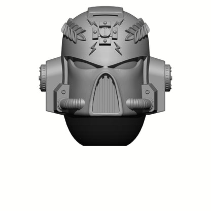 MK VII Helmet with Cross and Laurel Leaves: Helmet Swap for JoyToy Warhammer 40K Compatible Chaos Space Marine 1:18 4" Action Figures
