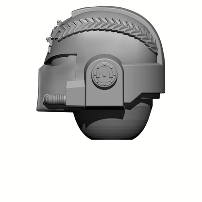 Left Side MK VII Helmet with Cross and Laurel Leaves: Helmet Swap for JoyToy Warhammer 40K Compatible Chaos Space Marine 1:18 4" Action Figures