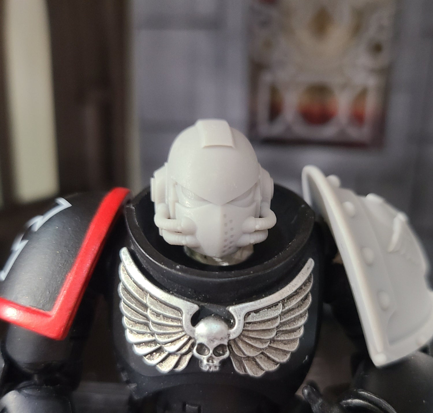 Knight Helmet with Two Tubes Head Swap for Loyalist Marine Action Figure Custom 1:18th Scale Head Swap