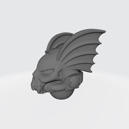 Night Lords Helmet with Skull and Demon Wings for JoyToy Space Marine Action Figures