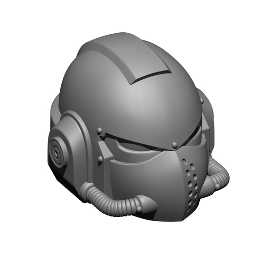 Knight Helmet with Single Hose: Demon Slayer Head Swaps Warhammer 40K JoyToy Compatible Space Marine 1:18 Action Figure 4" Custom Parts
