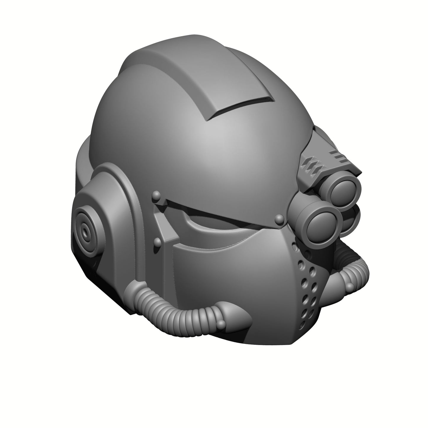 Mechanicus Knight Helmet with Optics: Head Swaps Warhammer 40K JoyToy Compatible Space Marine 1:18 Action Figure 4" Custom Parts