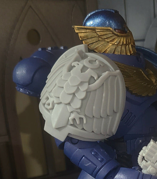 Ultra Marine Eagle Guard G:11 05R Shoulder Pad compatible with Grimdark Praetorian compatible with JoyToy Loyalist Marine Action Figures