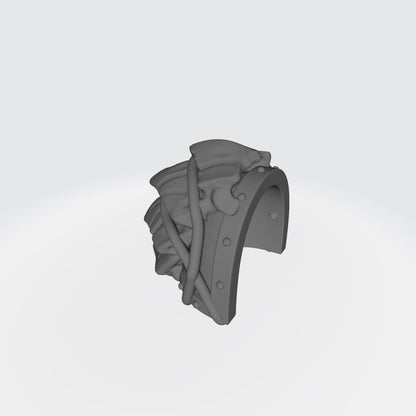 Tyranid Hunters MKVII Shoulder Pad w Carapace for JoyToy Grimdark Marine Action Figures Custom 1:18th Scale Upgrade