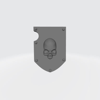 Mortifactors Chapter Shoulder Pad Heraldry Ver: 1R with Skull for JoyToy Loyalist Marine Action Figure Custom 1:18th Scale Shield