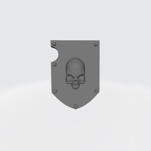 Mortifactors Chapter Shoulder Pad Heraldry Ver: 1R with Skull for JoyToy Loyalist Marine Action Figure Custom 1:18th Scale Shield