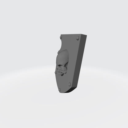 Mortifactors Chapter Shoulder Pad Heraldry Ver: 1R with Skull for JoyToy Loyalist Marine Action Figure Custom 1:18th Scale Shield