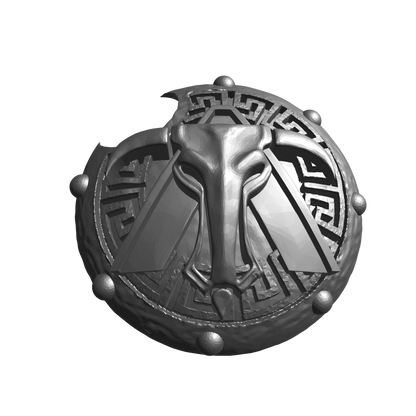Minotaurs Chapter Round Spartan Shield with Blazons for JoyToy Grimdark Marine Action Figure Ancients