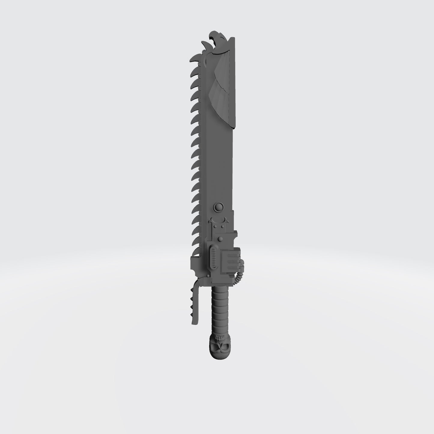 Ultramarine Teeth of Terra Chainsword with Skull Pommel for JoyToy Space Marine Action Figures Custom 1:18th Scale Parts 