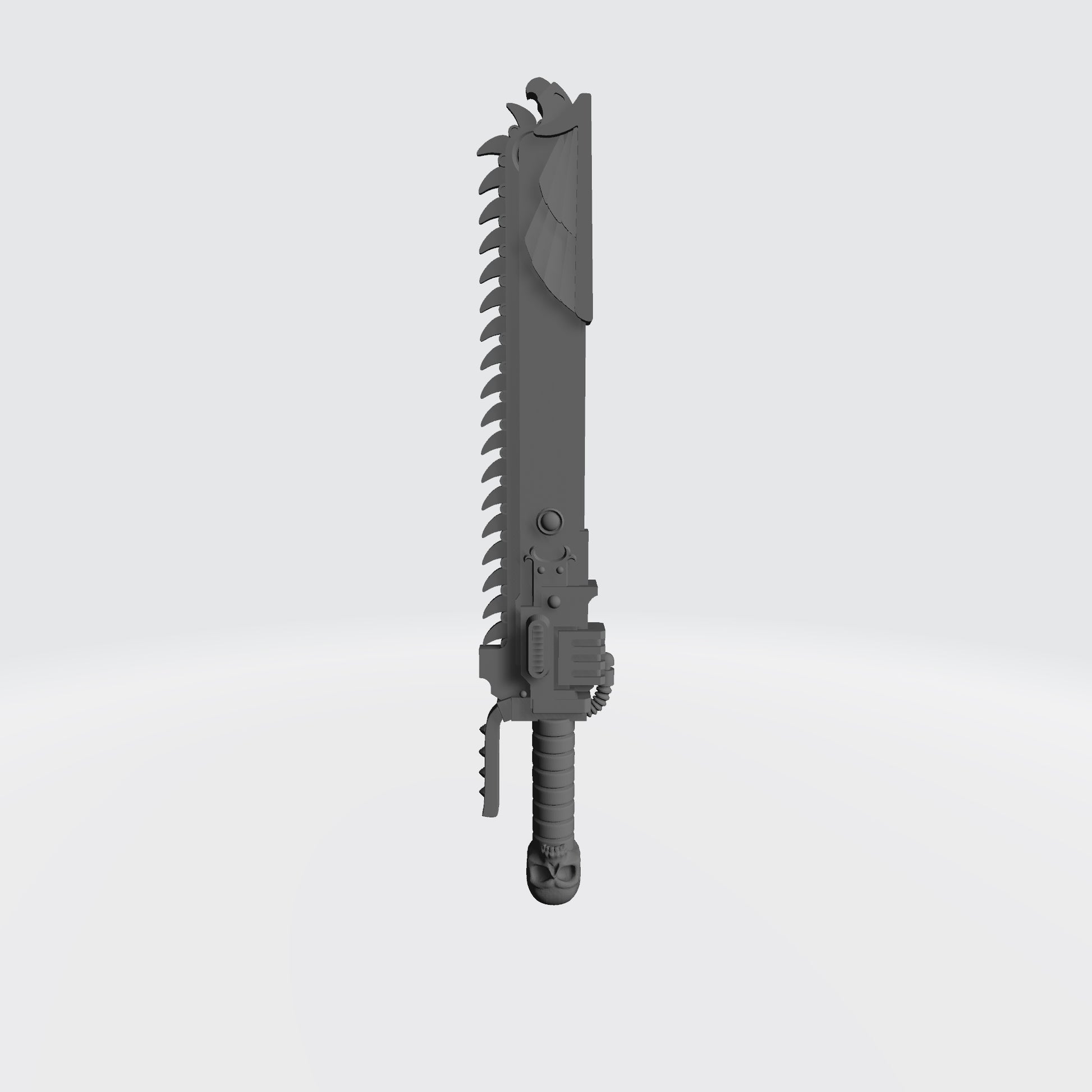 Ultramarine Teeth of Terra Chainsword with Skull Pommel for JoyToy Space Marine Action Figures Custom 1:18th Scale Parts 