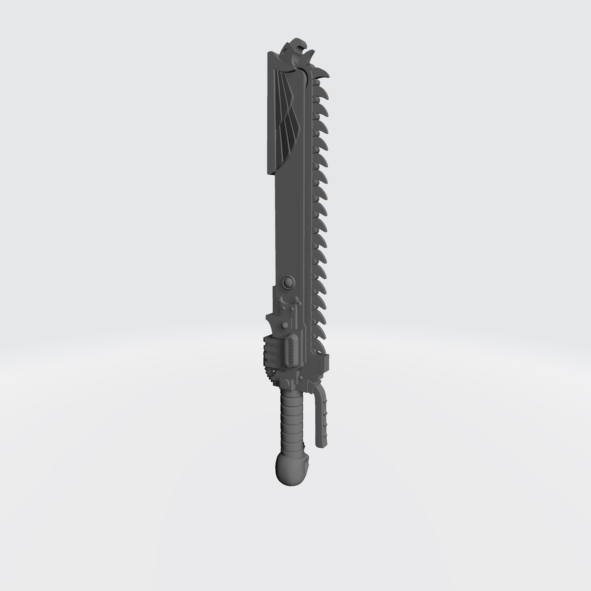 Ultramarine Teeth of Terra Chainsword with Skull Pommel for JoyToy Space Marine Action Figures Custom 1:18th Scale Parts 