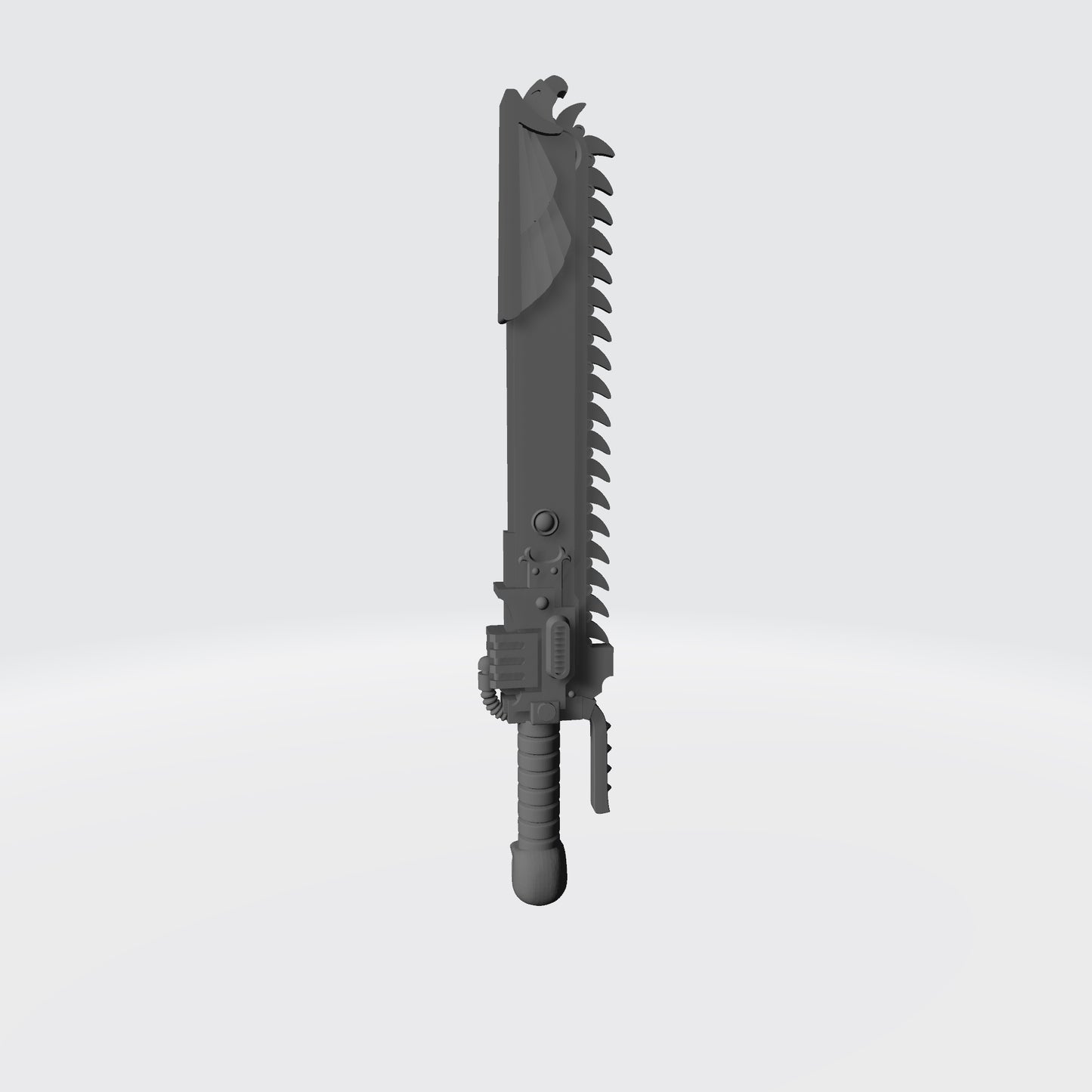 Ultramarine Teeth of Terra Chainsword with Skull Pommel for JoyToy Space Marine Action Figures Custom 1:18th Scale Parts 