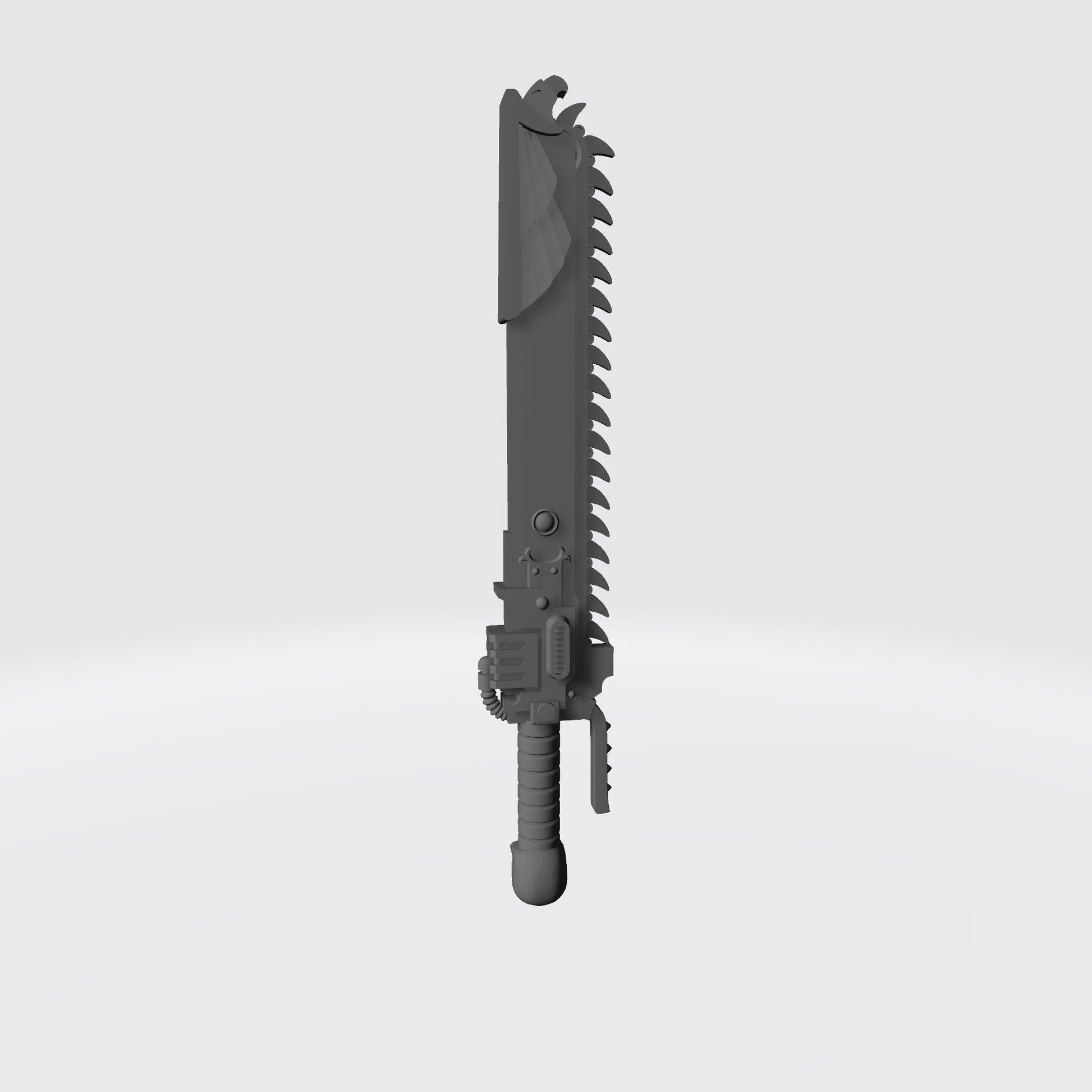 Ultramarine Teeth of Terra Chainsword with Skull Pommel for JoyToy Space Marine Action Figures Custom 1:18th Scale Parts 