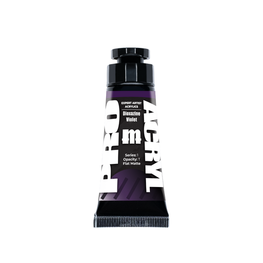 Dioxazine Violet Monument Hobbies Acrylic paint tube with black and purple design on a white background