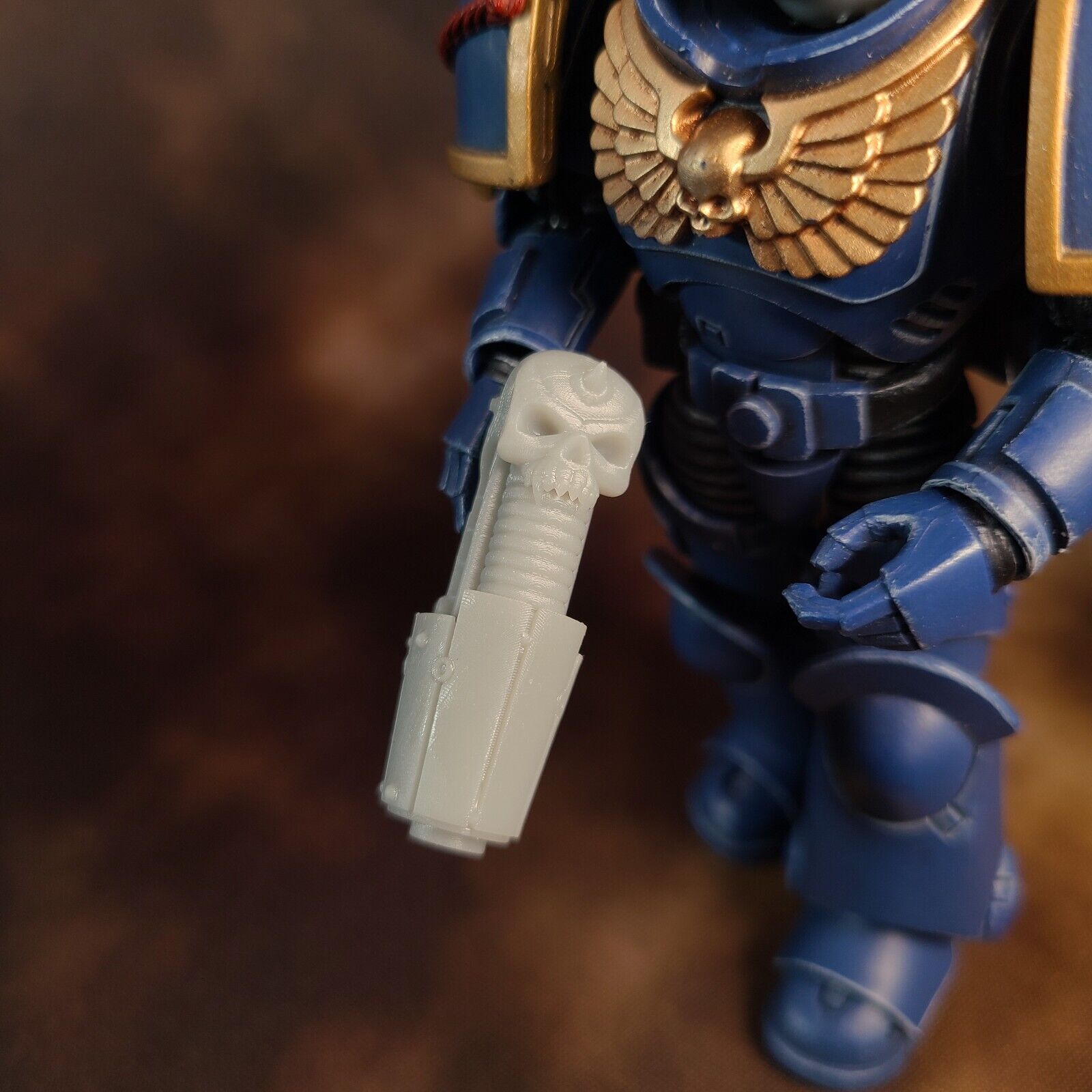 Plasma Pistol with Skull for JoyToy Space Marine Action Figures Custom 1:18th Scale Parts