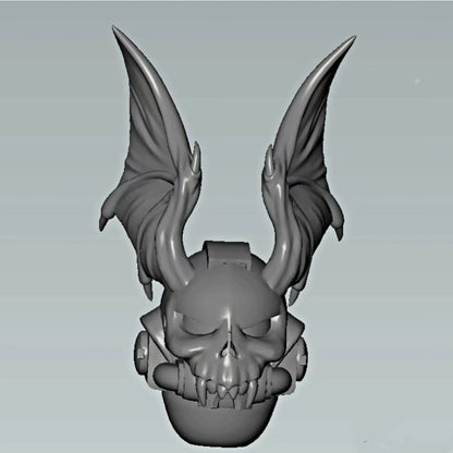 Blender Render Night Lords Artificer Wrought Helmet with Skull & Gargoyle Wingsis Compatible with JoyToy Space Marine 1:18 Scale Action Figures by 18th Scale Armory