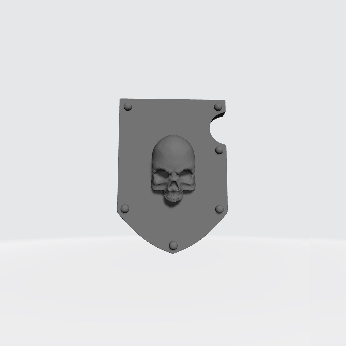 Skull Shoulder Pad Shield Heraldry Version 1 custom resin pauldron accessory compatible with JoyToy 1:18 scale armored action figures.
