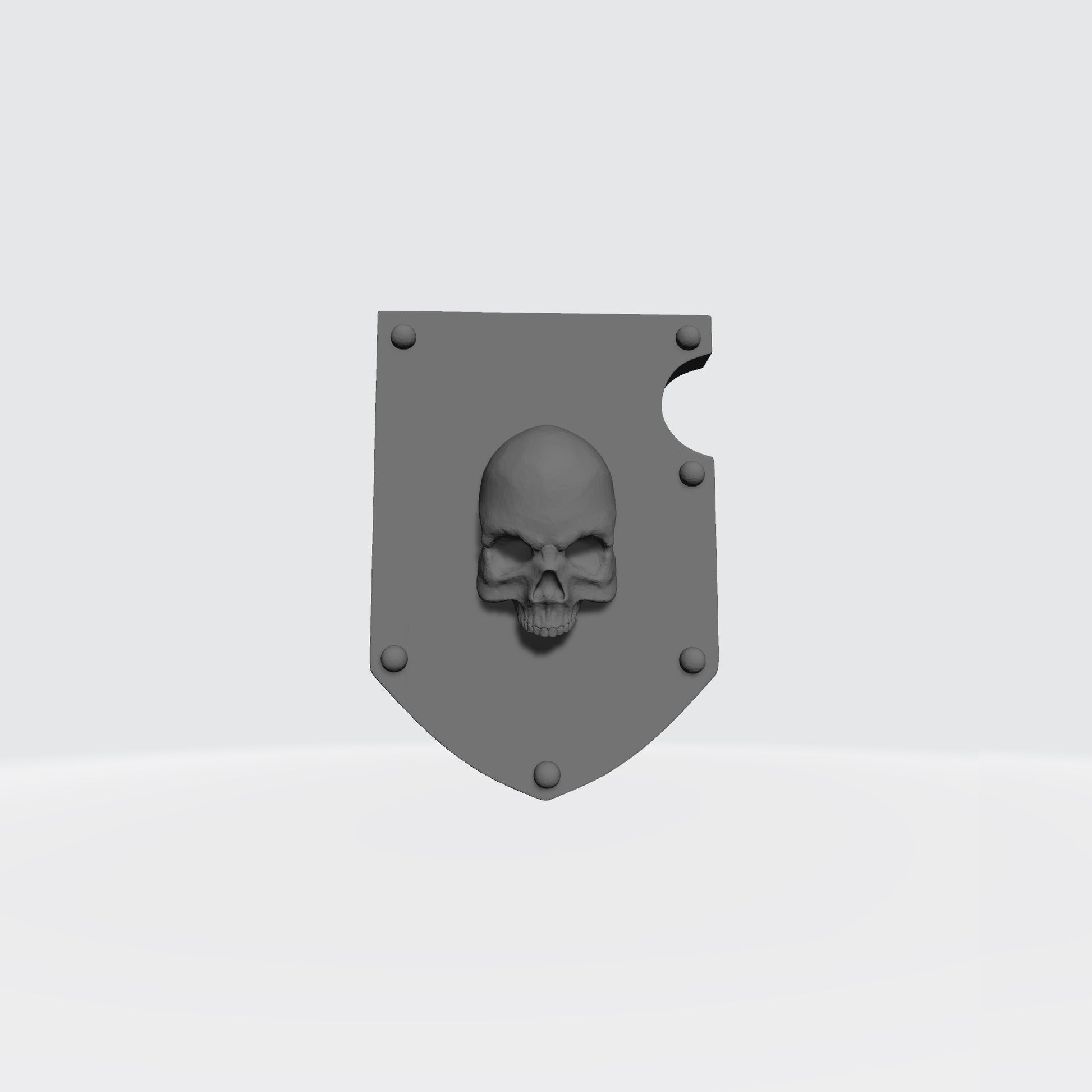 Skull Shoulder Pad Shield Heraldry Version 1 custom resin pauldron accessory compatible with JoyToy 1:18 scale armored action figures.