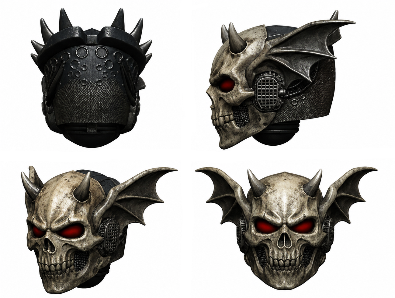 Night Terrors Warrior Order Screaming Skull Helmet Compatible with JoyToy 1:18 Scale Armored Action Figures Custom Resin Accessory