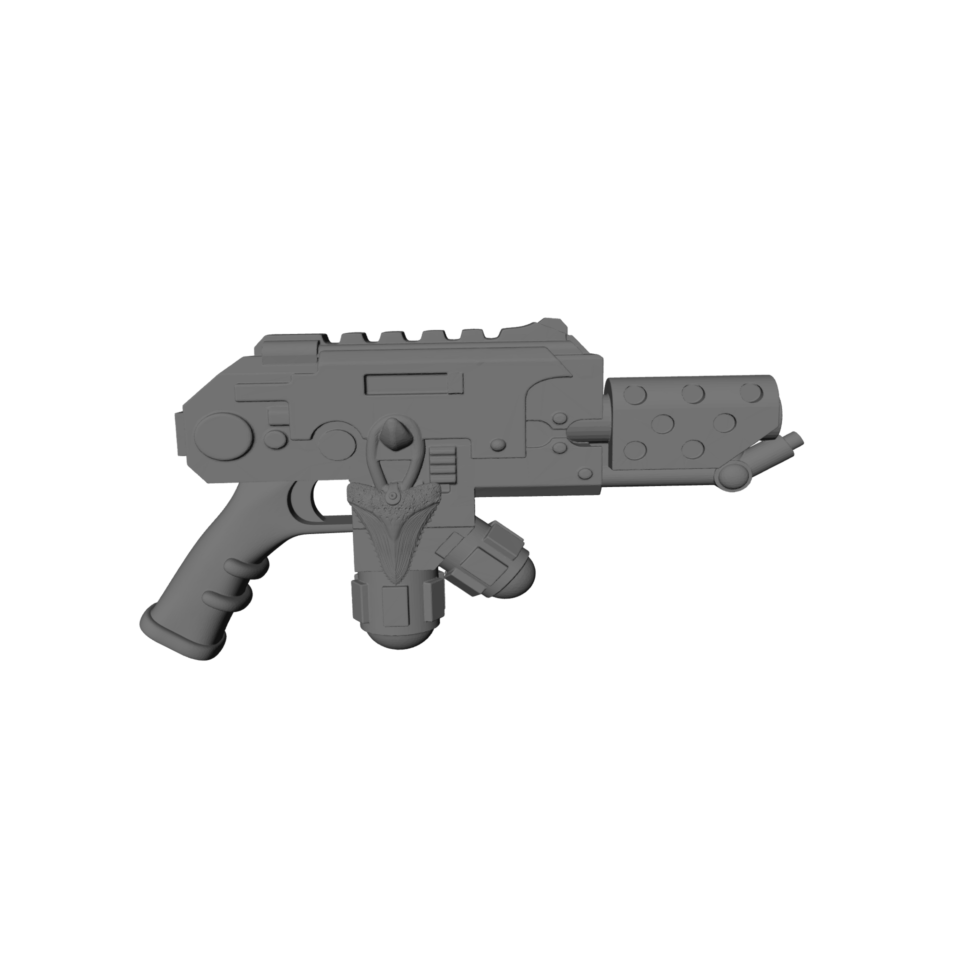Abyssal Shark Warrior Order flamer Pyre-Gun with shark tooth and skull compatible with JoyToy 1:18 scale armored action figures