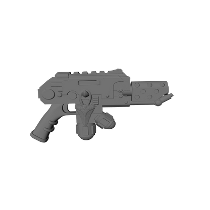 Abyssal Shark Warrior Order flamer Pyre-Gun with shark tooth and skull compatible with JoyToy 1:18 scale armored action figures