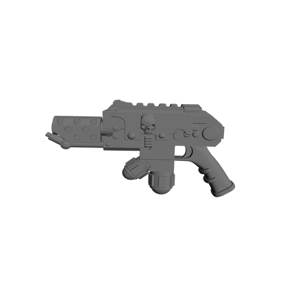 Abyssal Shark Warrior Order flamer Pyre-Gun with shark tooth and skull compatible with JoyToy 1:18 scale armored action figures