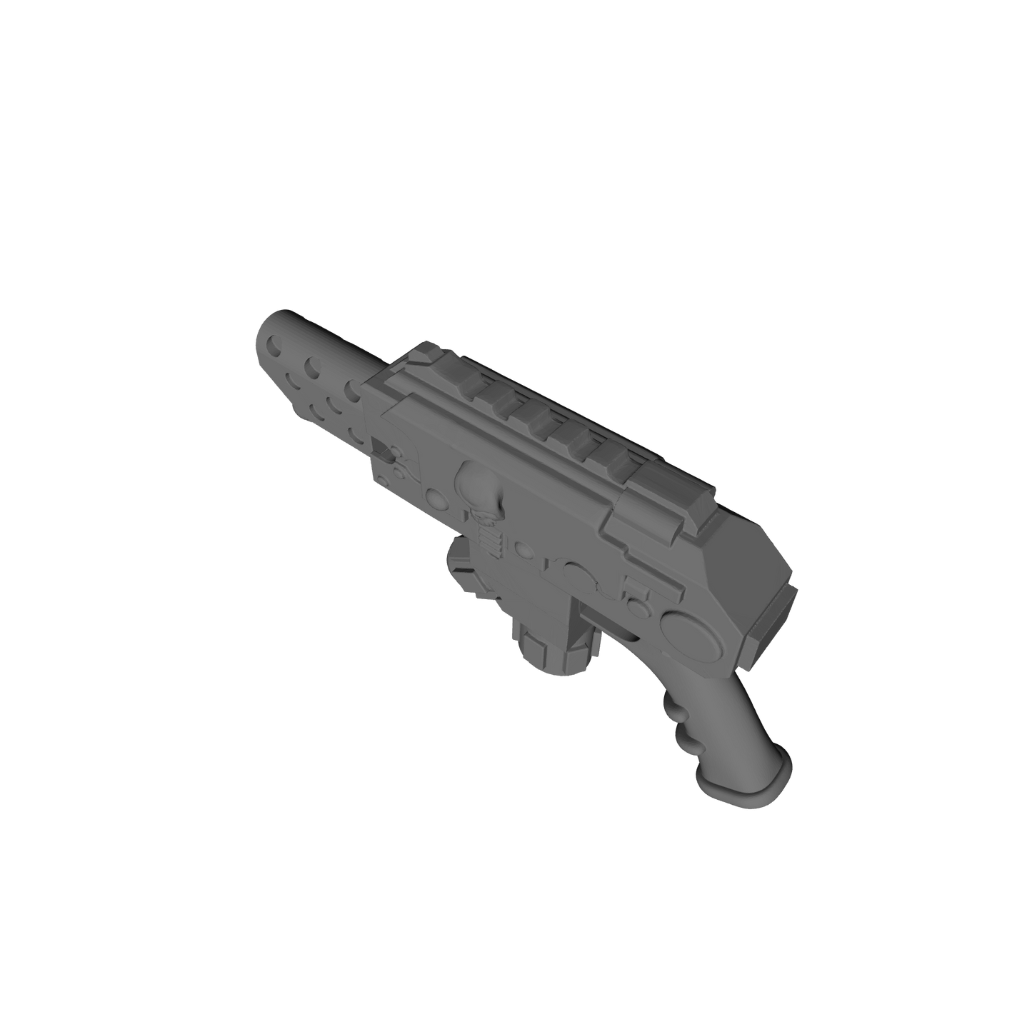 Abyssal Shark Warrior Order flamer Pyre-Gun with shark tooth and skull compatible with JoyToy 1:18 scale armored action figures