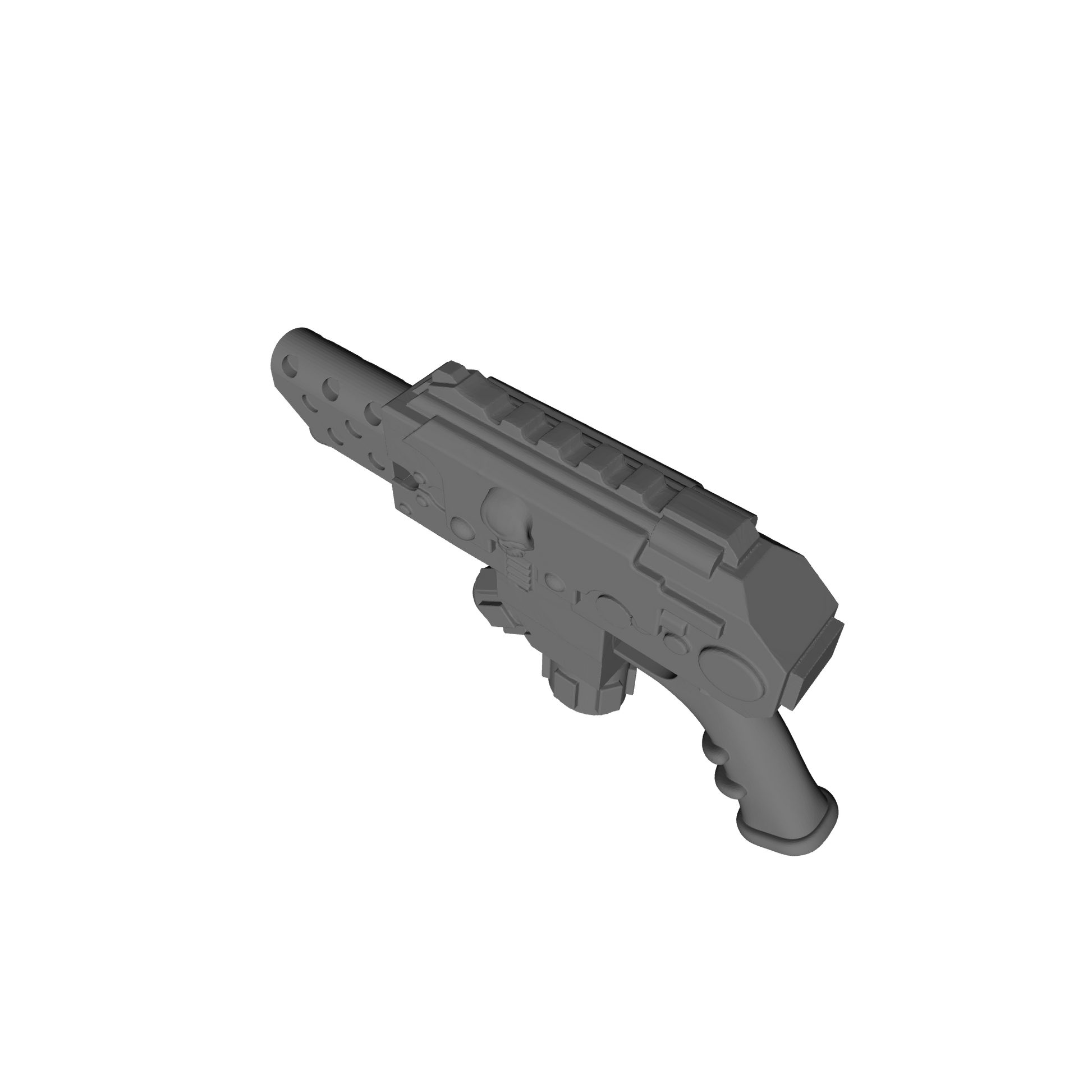 Abyssal Shark Warrior Order flamer Pyre-Gun with shark tooth and skull compatible with JoyToy 1:18 scale armored action figures
