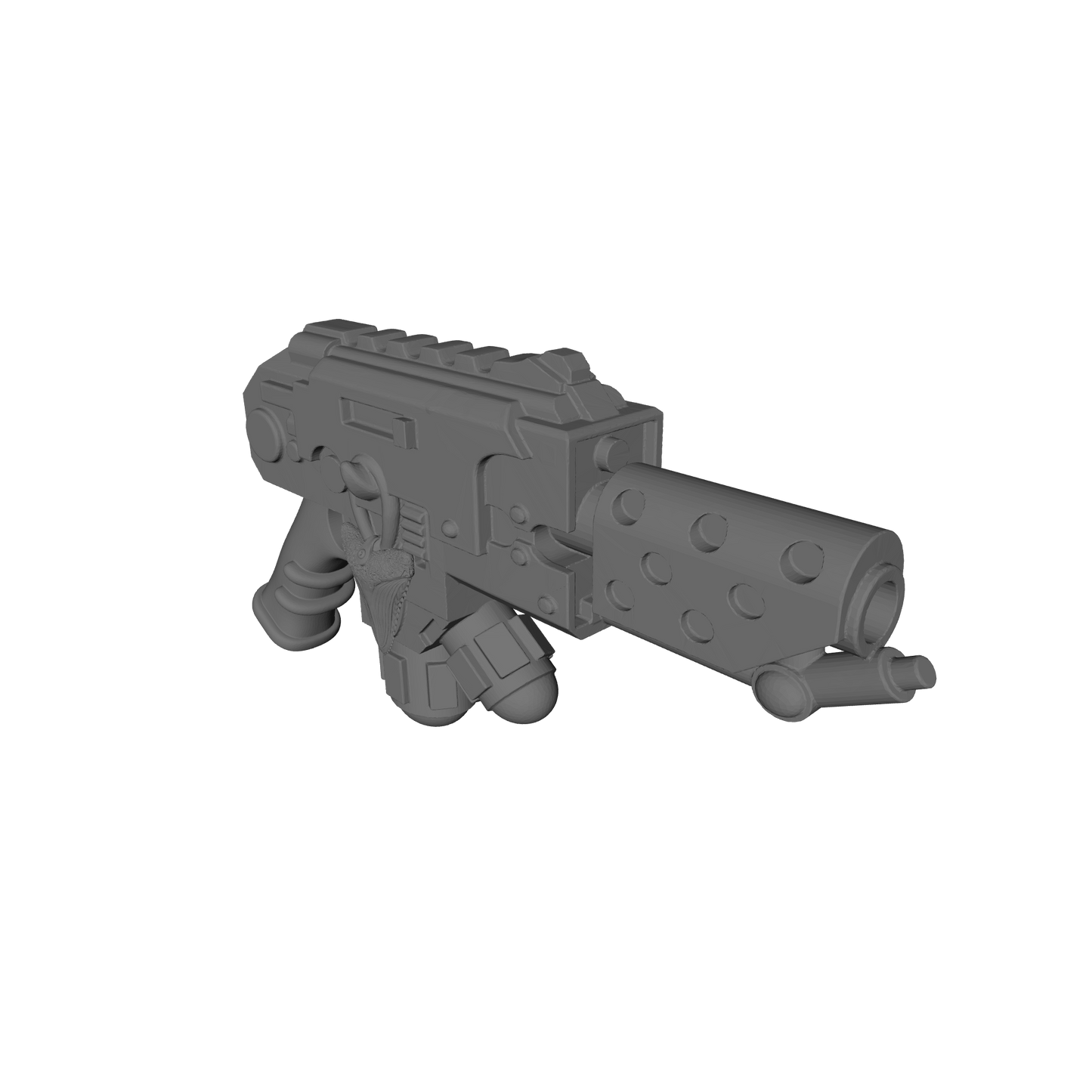 Abyssal Shark Warrior Order flamer Pyre-Gun with shark tooth and skull compatible with JoyToy 1:18 scale armored action figures