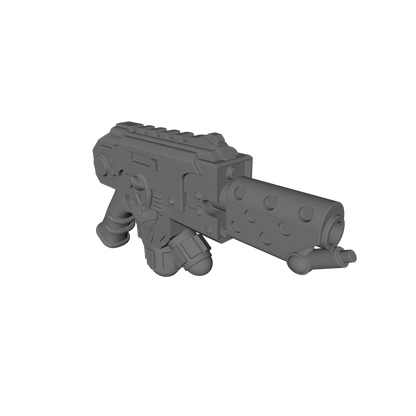 Abyssal Shark Warrior Order flamer Pyre-Gun with shark tooth and skull compatible with JoyToy 1:18 scale armored action figures