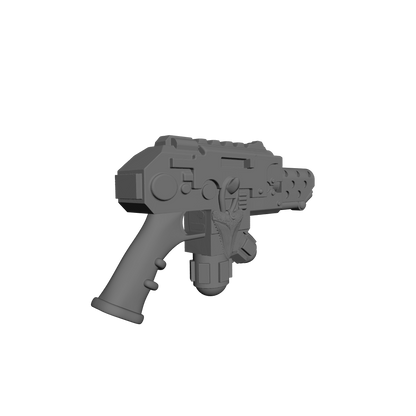 Abyssal Shark Warrior Order flamer Pyre-Gun with shark tooth and skull compatible with JoyToy 1:18 scale armored action figures