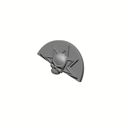 Alien Hunter Warrior Order elbow fan plate with sunburst skull compatible with JoyToy 1:18 scale armored action figures custom resin armor