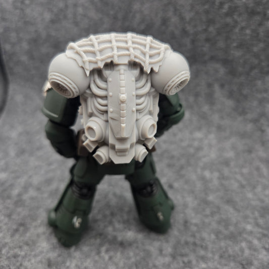 Back Pack Type T V1 Netting custom resin backpack designed to fit JoyToy 1:18 scale armored action figures.