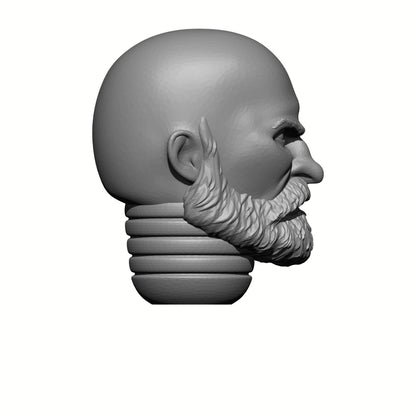 Bald Sergeant with Beard custom resin head swap compatible with JoyToy 1:18 scale armored action figures