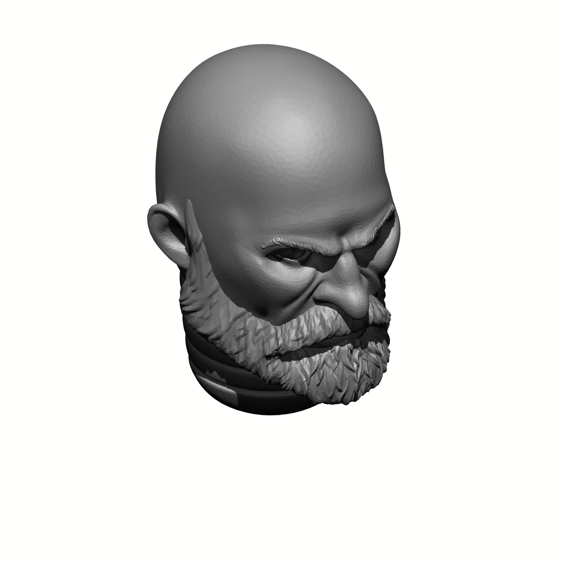 Bald Sergeant with Beard custom resin head swap compatible with JoyToy 1:18 scale armored action figures