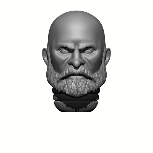 Bald Sergeant with Beard custom resin head swap compatible with JoyToy 1:18 scale armored action figures