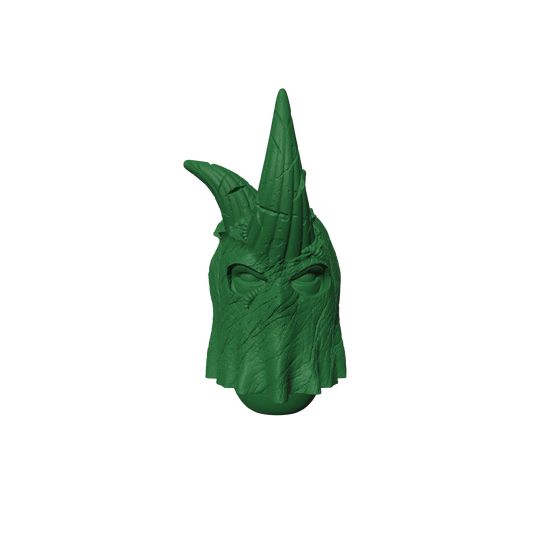 Blightborn Warrior Order Hooded Helm with Necrotic Damage custom resin head swap compatible with JoyToy 1:18 scale armored action figures.