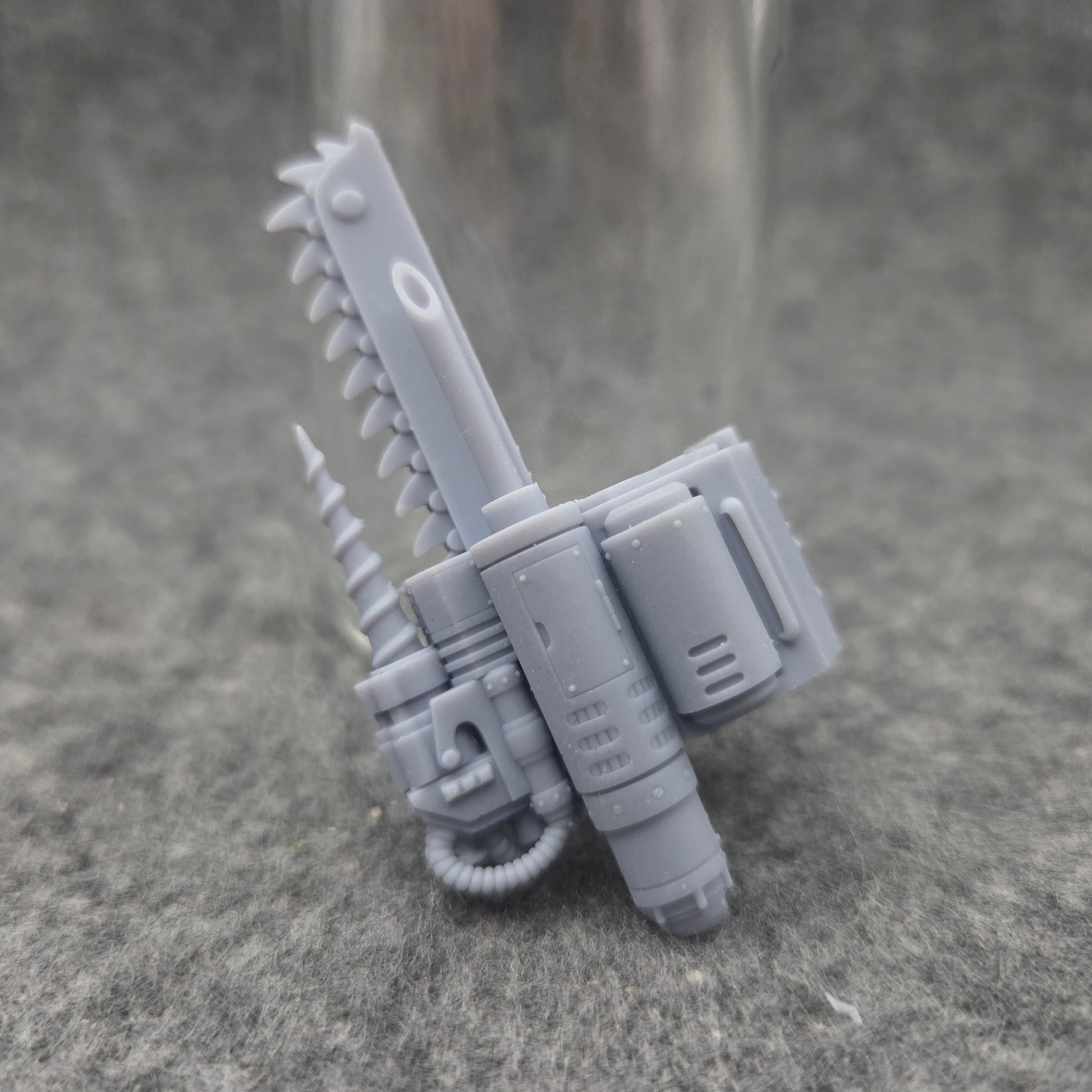 Combat Medic Servo Gauntlet with Chainblade custom resin accessory compatible with JoyToy 1:18 scale armored action figures for painting, customization, and display.