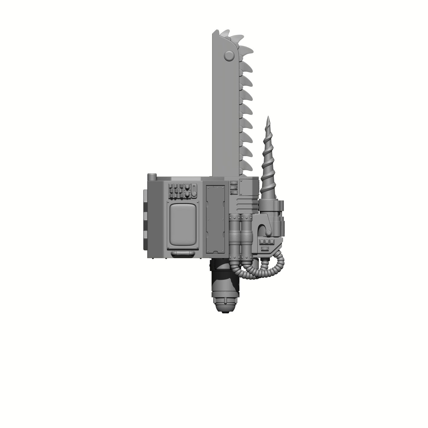 Combat Medic Servo Gauntlet with Chainblade custom resin accessory compatible with JoyToy 1:18 scale armored action figures for painting, customization, and display.