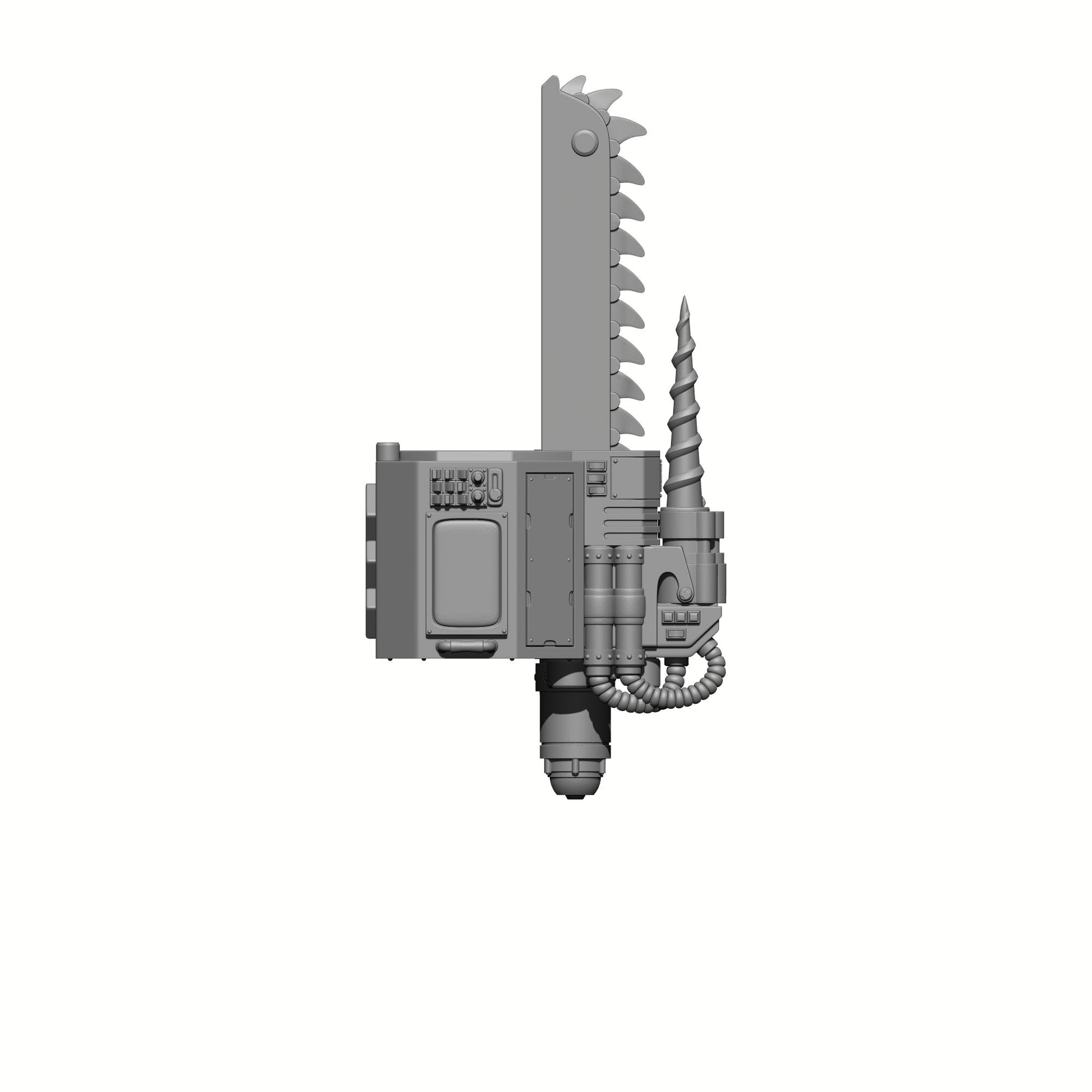 Combat Medic Servo Gauntlet with Chainblade custom resin accessory compatible with JoyToy 1:18 scale armored action figures for painting, customization, and display.