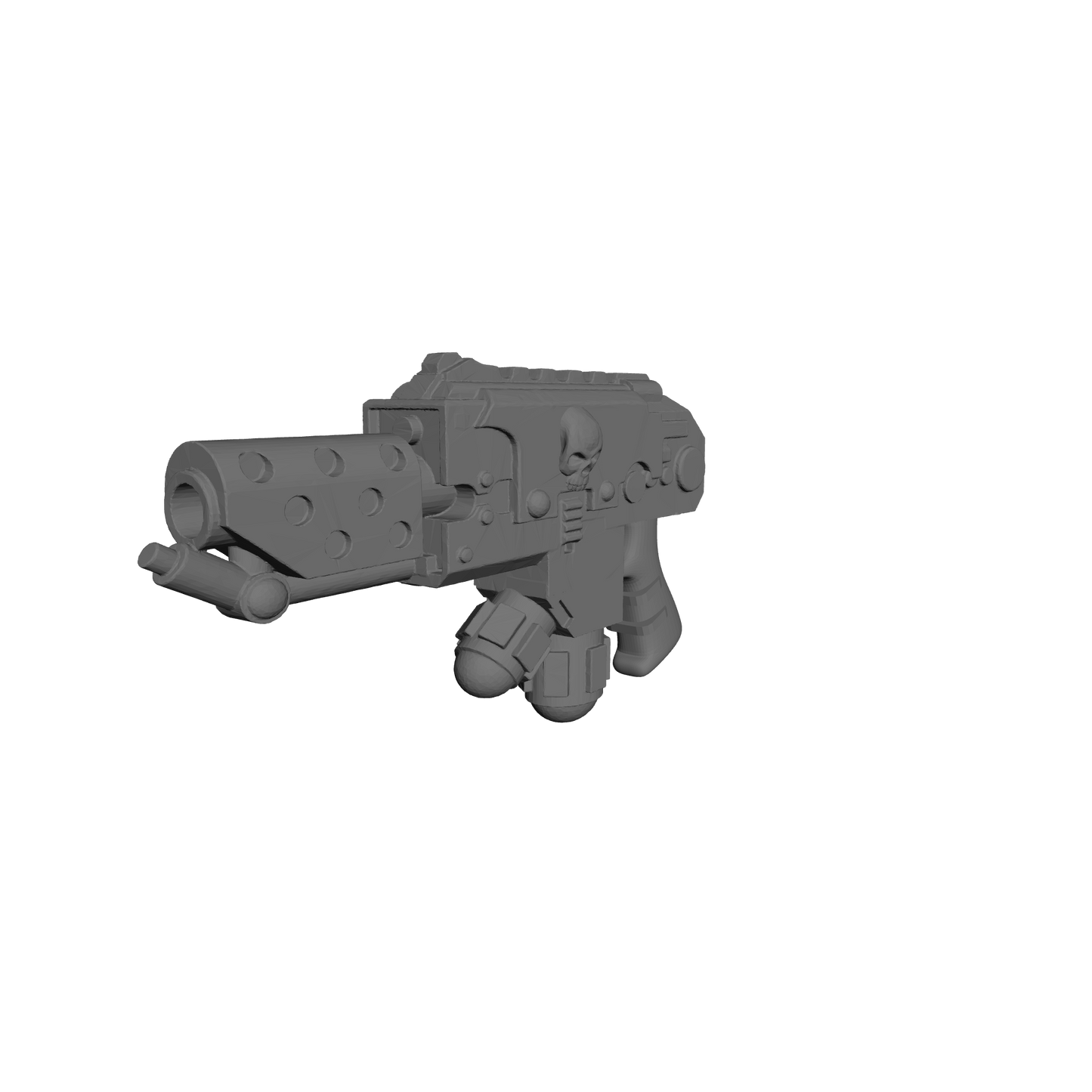 Elite Alien Hunter Veteran Flamer Pyre-Gun with Judicators Symbol and Skull compatible with JoyToy 1:18 scale armored action figures