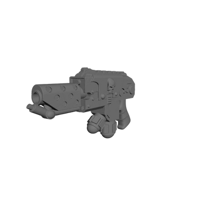 Elite Alien Hunter Veteran Flamer Pyre-Gun with Judicators Symbol and Skull compatible with JoyToy 1:18 scale armored action figures