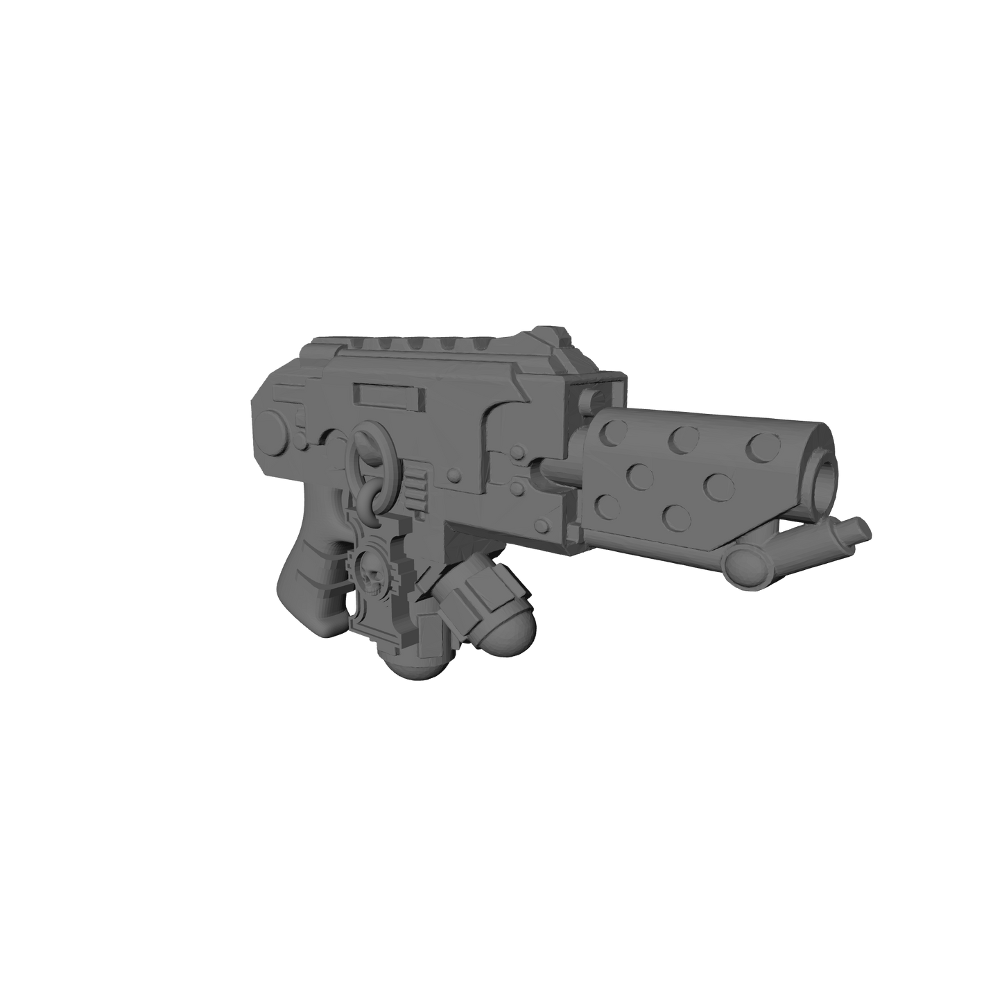 Elite Alien Hunter Veteran Flamer Pyre-Gun with Judicators Symbol and Skull compatible with JoyToy 1:18 scale armored action figures