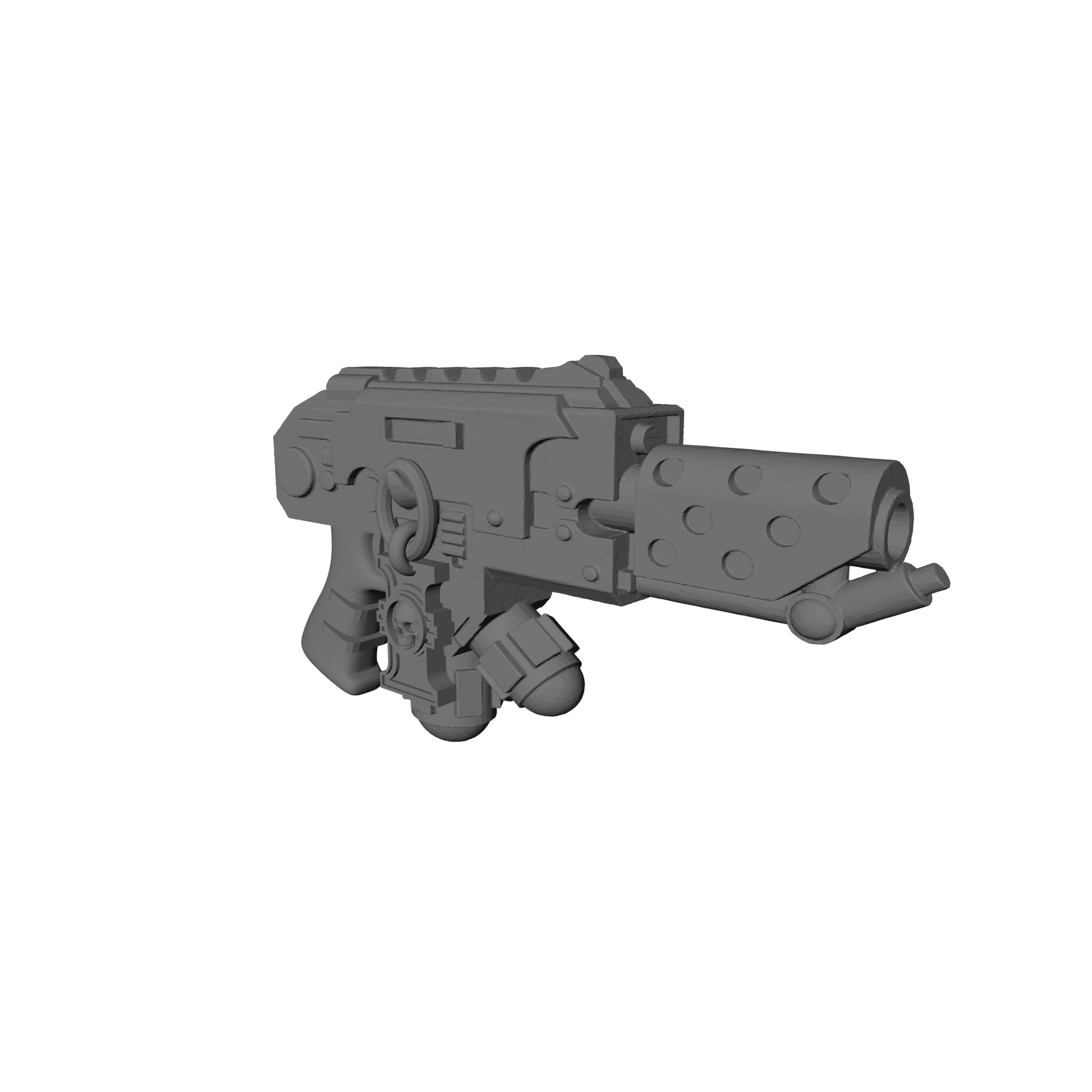 Elite Alien Hunter Veteran Flamer Pyre-Gun with Judicators Symbol and Skull compatible with JoyToy 1:18 scale armored action figures