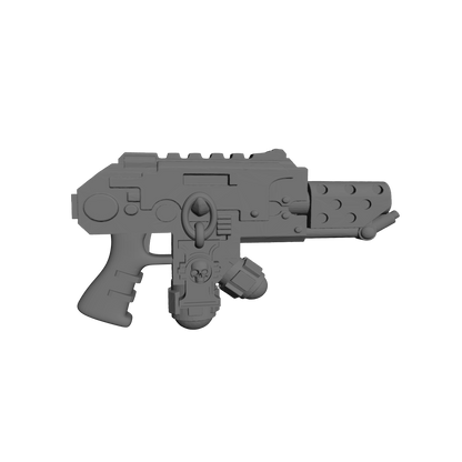 Elite Alien Hunter Veteran Flamer Pyre-Gun with Judicators Symbol and Skull compatible with JoyToy 1:18 scale armored action figures