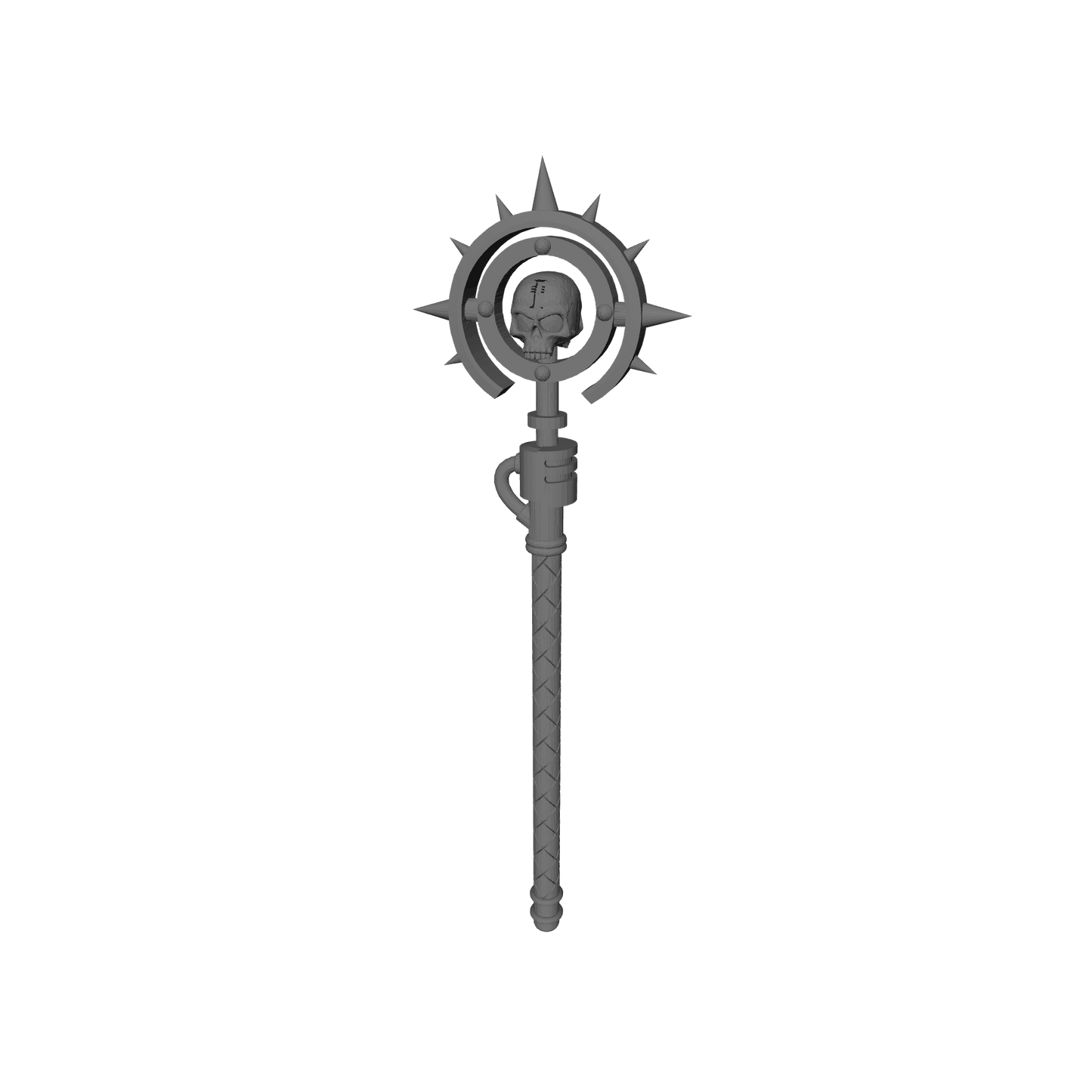Grand Mystic Warrior Warding Staff with Skull Halo compatible with JoyToy 1:18 scale armored action figures custom resin weapon