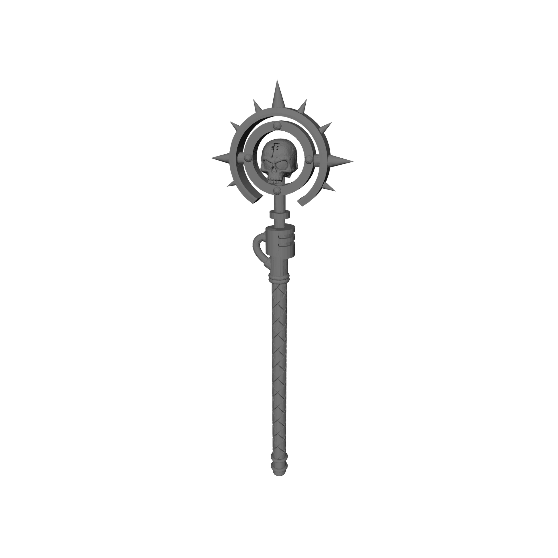 Grand Mystic Warrior Warding Staff with Skull Halo compatible with JoyToy 1:18 scale armored action figures custom resin weapon