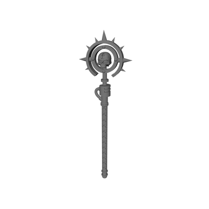 Grand Mystic Warrior Warding Staff with Skull Halo compatible with JoyToy 1:18 scale armored action figures custom resin weapon