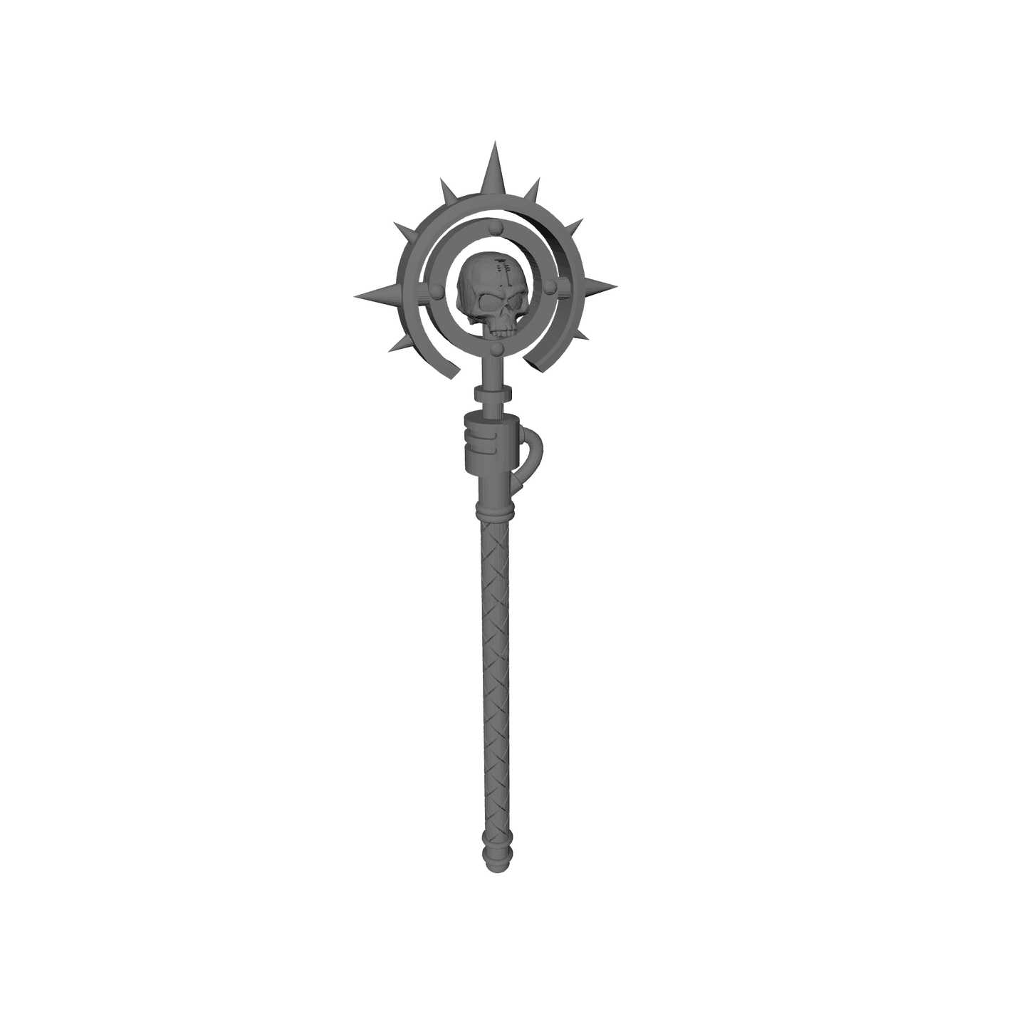 Grand Mystic Warrior Warding Staff with Skull Halo compatible with JoyToy 1:18 scale armored action figures custom resin weapon