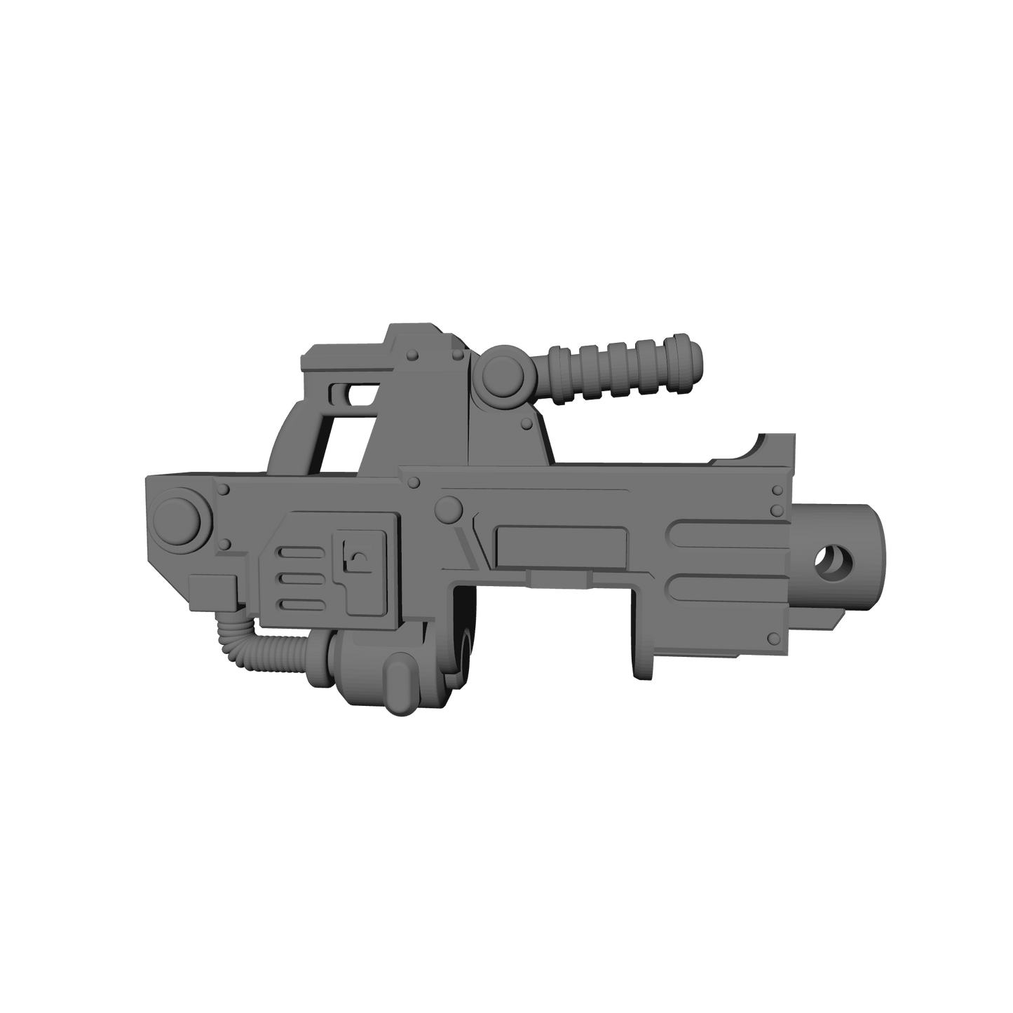 Heavy Assault Cannon with Drum Magazine custom resin heavy weapon kit compatible with JoyToy 1:18 scale armored action figures.